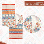 Maison d' Hermine Table Runner 100% Cotton Single Layer Table Runners 108 inches Long for Thanksgiving Christmas Decorations Home Kitchen Dining Party Wedding (Romane, 14.5" x 108")