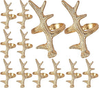 Lightweight Metal Napkin Rings Set of 12 - Napkin Rings Holder for Dinning Table Parties Dining Table, Weddings, and Special Events - Elegant Table Décor for Home & Restaurants (Gold) - CLEENTABLE