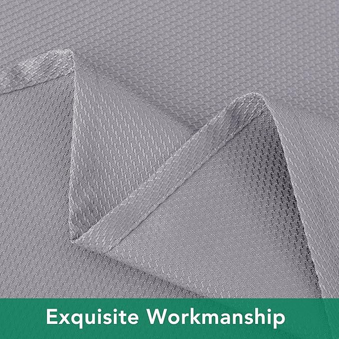 Biscaynebay Textured Fabric Round Tablecloths 90", Silver Grey Water Resistant Table Cloths Circle Folding Table Covers Linen for Dining, Kitchen, Wedding & Parties etc.