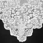 Juvale Rectangular Lace Tablecloth - White Lace, 54 x 72 in Vintage Floral Scalloped Polyester - Wedding & Tea Party Table Cloth & Baby Shower Tablecloth
