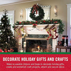 VELCRO Brand Holiday Garland Ties or Cable Straps | Hang Garlands, Lights or Wreath | for Banister, Railings, Stairs or Lamp Posts | 30ft Roll Cut to Custom Length | Green