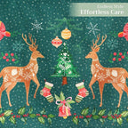 Maison d' Hermine Table Runner 100% Cotton Single Layer Table Runners 72 inches Long for Thanksgiving Christmas Decorations Home Kitchen Dining Party Wedding (Hygge Christmas, 14.5" x 72")