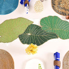 Luxury Beaded Table Runner - 13x36 Inches Handcrafted Leaf Pattern with Glass Beads & Polyester Back - Elegant Table Decor for Dining, Coffee Table & Events (Green) - CLEENTABLE
