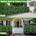 Artificial Grass Wall Panels, 20"x20" 16pcs Grass Backdrop Wall with Mint Plant Leaves, UV-Anti Fake Greenery Plant Boxwood Panels for Privacy Fence Screen, Outdoor Green Wall Decor for Patio Garden