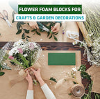FLORABELS 8 PCS Wet Floral Foam Blocks for Fresh Flowers, Each (9"L x 4.1"W x 2.7"H)Green Foam for Flower Arrangements, Florist Foam Bricks for Weddings, Birthdays Gifts, Flower Foam Blocks for Crafts
