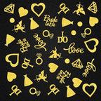 200pcs Wedding Table Confetti, 10 Shapes Table Scatters Glitter Diamond Ring Circle Dots Hearts for Bridal Shower Marriage Ceremony Anniversary Valentine's Day Party Decorations