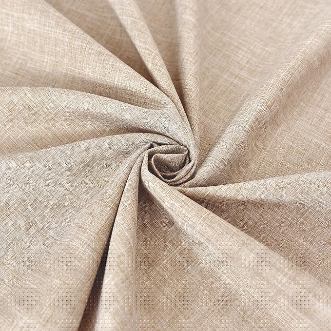 Fitable Faux Linen Beige Table Clothes Rectangle 60 x 120 Inch - 2 Pack Neutral Tablecloths for Standard 8-Seater Rectangular Dining Table(5 ft ?2.5 ft) for Dining, Party, Farmhouse, Banquet, Buffet