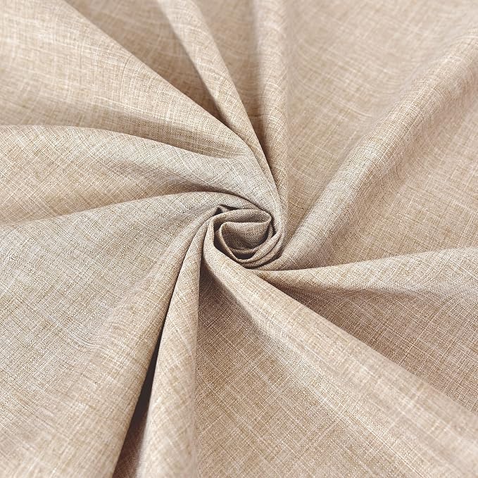 Fitable Faux Linen Beige Table Clothes Rectangle 60 x 144 Inch - 2 Pack Neutral Tablecloths for 10 Foot Tables, Faux Burlap Kitchen Table Covers for Dining, Party, Farmhouse, Banquet, Buffet