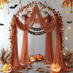 Terracotta Wedding Arch Draping Fabric 1 Panel 30'' x 20FT Terracotta Drapes Sheer Fabric Backdrop Arch Draping Fabrics for Wedding Ceremony Birthday Party Bridal Shower Decoration