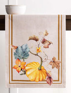 Maison d' Hermine Table Runner 100% Cotton Single Layer Table Runners 108 inches Long for Thanksgiving Christmas Decorations Home Kitchen Dining Party Wedding (Potiron, 14.5" x 108")