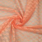 MDS Pack of 20 Wedding 12 x 108 inches Lace Table Runner for Wedding, Decorations for Birthday Parties, Banquets, Graduations, Engagements, and Runners fit Rectangle, Round Table- Peach