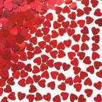 Red Love Heart Table Confetti - Valentines Day Party Foil Metallic Sequins Sprinkles Decorations, 60g