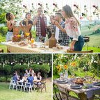Hoteam 26 Pcs DIY Flower Garland Artificial Hanging Wildflower Backdrop Set Fake Rose Eucalyptus Daisy Poppy Wild Flower Decor for Wedding Party Birthday Home Garden (White,Champagne,Pink)