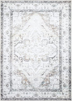 Bloom Rugs Washable Non-Slip 8' x 10' Rug - Brown/Beige/Charcoal Traditional Area Rug for Living Room, Bedroom, Dining Room, and Kitchen - Exact Size: 8' x 10'