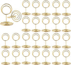 26Pcs Table Number Holders, Place Card Holders, Wire Picture Holders, Small Table Card Holders, Photo Holders for Centerpieces, Wedding Reception, Party, Birthday (Gold)