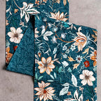 Maison d' Hermine Table Runner 100% Cotton Double Layer Table Runners 72 inches Long for Thanksgiving Christmas Decorations Home Kitchen Dining Party Wedding (Luxury Loft - Dark Teal, 14.5" x 72")
