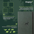 Dingbats A5 Wildlife Notebook Journal Hardcover, Cream 100gsm Ink-Proof Paper, 6.1 x 8.5 inches, 192 pages (Green Deer, Squared)