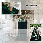 Emerald Green Velvet Table Runner, Luxurious Wedding Table Runner Decorations, 20 x 120 inch 10ft Velvet Fabric Table Linen Overlay for Party
