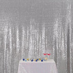 Poise3EHome Silver Sequin Backdrop, 4FT x 7FT Sequin Photography Backdrop Curtain for Party Decoration