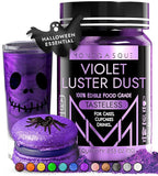 MONÉGASQUE Purple Edible Glitter for Drinks 15g – Violet Edible Glitter for Cakes & Cocktails – Purple Luster Dust for Cocktails – Violet Food Coloring for Cupcakes & Halloween Cake Decorations Spray