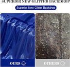10x10ft Thick Royal Blue Glitter Backdrop Curtain Panels for Parties, Wrinkle Free Sequin Sparking Photo Backdrop Drapes, 2 Panels 5x10ft Shimmer Back Drop Cloth for Wedding Birthday Photography