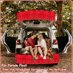 4 Pack 10 Feet Glitter Red Parade Float Decorations for Trailer Car, Glitter Foil Fringe Metallic Tinsel Streamers Banner Garland for Graduation Weeding Homecoming Birthday Party (Glitter- Red)