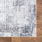Bloom Rugs Washable Non-Slip 2' x 3' Rug - Gray/Charcoal/Blue Modern Abstract Area Rug for Living Room, Bedroom, Dining Room, and Kitchen - Exact Size: 2' x 3'