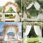 Wedding Arch Draping Fabric 3 Panels 28.7" x 20FT Ivory Sheer Chiffon Backdrop Drapes for Wedding Ceremony Birthday Party Bridal Shower Outdoor Decoration