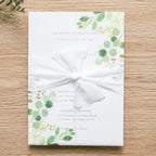 PONATIA 50 PCS Vellum Jackets for 5x7 Invitation Cards- 135GSM Green Eucalyptus Vellum Sleeves, Wedding Invitations Wraps Transparent Christmas Gift Cards Jackets