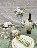 CherishedMoments Set of 6 Assorted Flower Centerpieces Mini Floral Wedding Flowers Set for Fall Wedding Table Centerpieces Decoration, White Bouquets and Home Decor