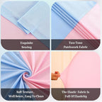 7.2FT 6FT Arch Backdrop Cover for Wedding, Set of 2 Stretchy Spandex Fitted Arch Stand Cover for Baby Shower, Birthday Party Decor, Chiara Backdrop Cover with Double-Sided Design(Pink, Blue)