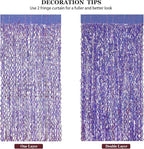 Purple Foil Fringe Curtains Party Decorations - CYLMFC 3 Pack 3.3 ft x 6.6 ft Foil Party Curtain for Hallowee Christmas Graduation Decor