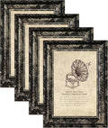 5x7 Picture Frame with Real Glass, 4 set Ornate Vintage Picture Frames for Wall or Tabletop Display, 5 x 7 photo Frame for Wall home best gift