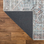 Bloom Rugs Washable Non-Slip 8' x 10' Rug - Light Pink/Light Blue Traditional Medallion Area Rug for Living Room, Bedroom, Dining Room, and Kitchen - Exact Size: 8' x 10'