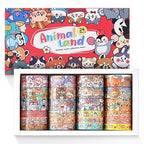 24 Rolls Colorful Cute Cartoon Animal Writable Washi Tape Set, Decorative Tapes for Scrapbooking and Journaling, Junk Journal Supplies, Bullet Journaling for Women Girl 8-15mm Wide 9.84ft Long/Roll