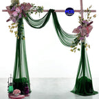 MDS Halloween Chiffon Draping Fabric - 1 Panel, 30" Wide x 40ft Long - Sheer Spooky Arbor & Canopy Drapery for Haunted House Backdrops, Party Ceilings, DIY Costumes & Themed Events - Hunter Green