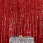 Poise3EHome Red Sequin Backdrop,7FT x 7FT Sequin Photography Backdrop Curtain for Party Decoration