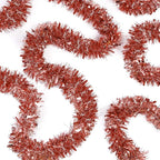 72 Feet Christmas Tinsel Garland Shiny Metallic Tinsel Twist Garland Streamers Ornaments Long Glitter Christmas Tree Hanging Decorations for Party Holiday Wedding Birthday Tree Wall Rail (Rose Gold)