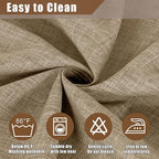 Fitable Faux Linen Tablecloth Rectangle 60 x 120 Inch - Rustic Fabric Table Cloth for 8 Foot Tables, Nature Faux Burlap Table Cover for Kitchen Dining, Party, Farmhouse