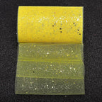 Glitter Tulle Rolls, 6” by 50 Yards (150FT) Sparkling Tulle Spool Ribbon Sequin Tulle Netting Fabric for Tutu Skirt Wedding Birthday Baby Shower (Yellow)