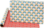 American Greetings 160 sq. ft. Reversible Wrapping Paper Set for Birthdays and All Occasions, Rainbow, Polka Dots, Stripes and Ombre (4 Rolls, 30 in. x 16 ft. each)