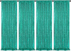 Backdrop Curtains for Mermaid Party Decor - 4 Panels 2FT x 8FT Lake Green Sequin Background Drapes for Wedding Bridal Birthday Party