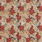RUSPEPA Kraft Christmas Wrapping Paper Roll, Mini Roll, Cardinal Bird, Poinsettia, Golden Bell and Candy Cane Design, Vintage Kraft Gift Wrap for Women, Family, Xmas Holiday, 17 Inches x 16.4 Feet