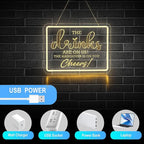Bar Neon Sign The Drinks Are On Us LED Signs The HanGover is On You Cheers Neon Light Gifts for Wedding Party Bars Pubs Neon Signs Decorations