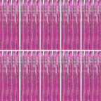 BTSD-home 10 Pack Pink Foil Fringe Curtain, Metallic Photo Booth Backdrop Tinsel Door Curtains for Wedding Birthday Bridal Shower Baby Shower Bachelorette Christmas Party Decorations(8ft x 3ft)