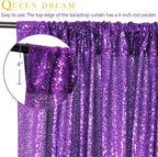 Purple Sequin Backdrop 4 Panels 2FTx8FT Photo Background Glitter Party Backdrop Curtains for Wedding Baby Shower Stage Decorations