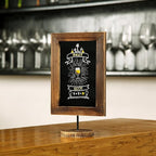 MyGift Set of 3 Tabletop Chalkboard Sign with Burnt Wood Frame and Round Base, Decorative Wedding Table Place Card Signage, Rustic Small Kitchen Countertop Memo Board