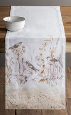 Maison d' Hermine Table Runner 100% Cotton Single Layer Table Runners 108 inches Long Decorative for Home Dining Party Wedding Bridal Shower Spring Summer (Meadow Florals - Beige, 14.50" x 108")