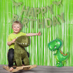 BRAVESHINE Pastel Green Streamers Party Backdrop Decoration - Tinsel Curtain Foil Fringe Backdrop for Birthdays/Dinosaur/Lime Green Frog Theme/Wizard/Christmas Decorations - 3.2ft X 8.2ft