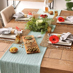 DII Woven Basic Tabletop Collection Chevron Table Runner, 15x72, Teal